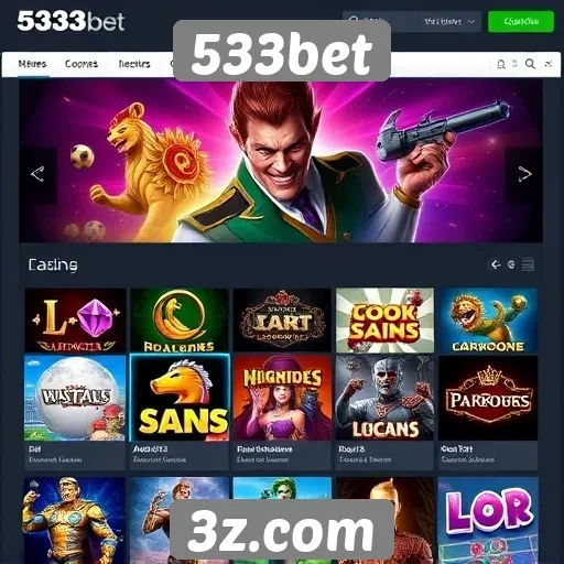 Diversidade de jogos disponíveis no 533bet